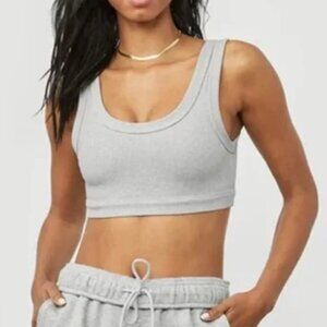 Alo Yoga Grey Ribbed Wellness Bra sz S